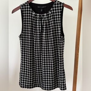 WHBM black print sleeveless blouse. Size small.